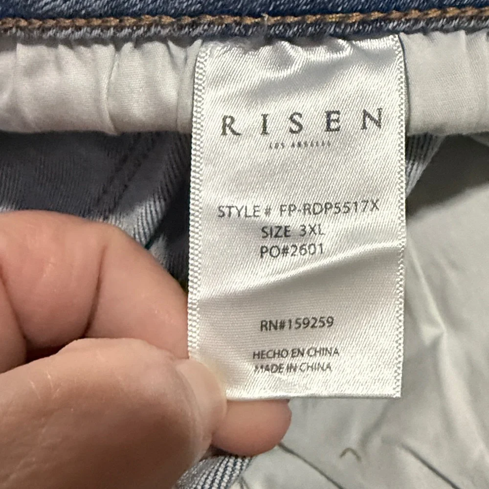 New Risen Summer Days High Rise Light Vintage Wash Straight Leg Jeans 3XL - Picture 12 of 13